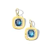 Crinkle Earrings with Medium Cushion Stone