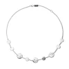 Crinkle Hammered Circle Station Necklace