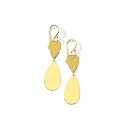 Crinkle Heart & Teardrop Dangle Earrings