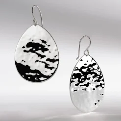 Crinkle Medium Teardrop Earrings