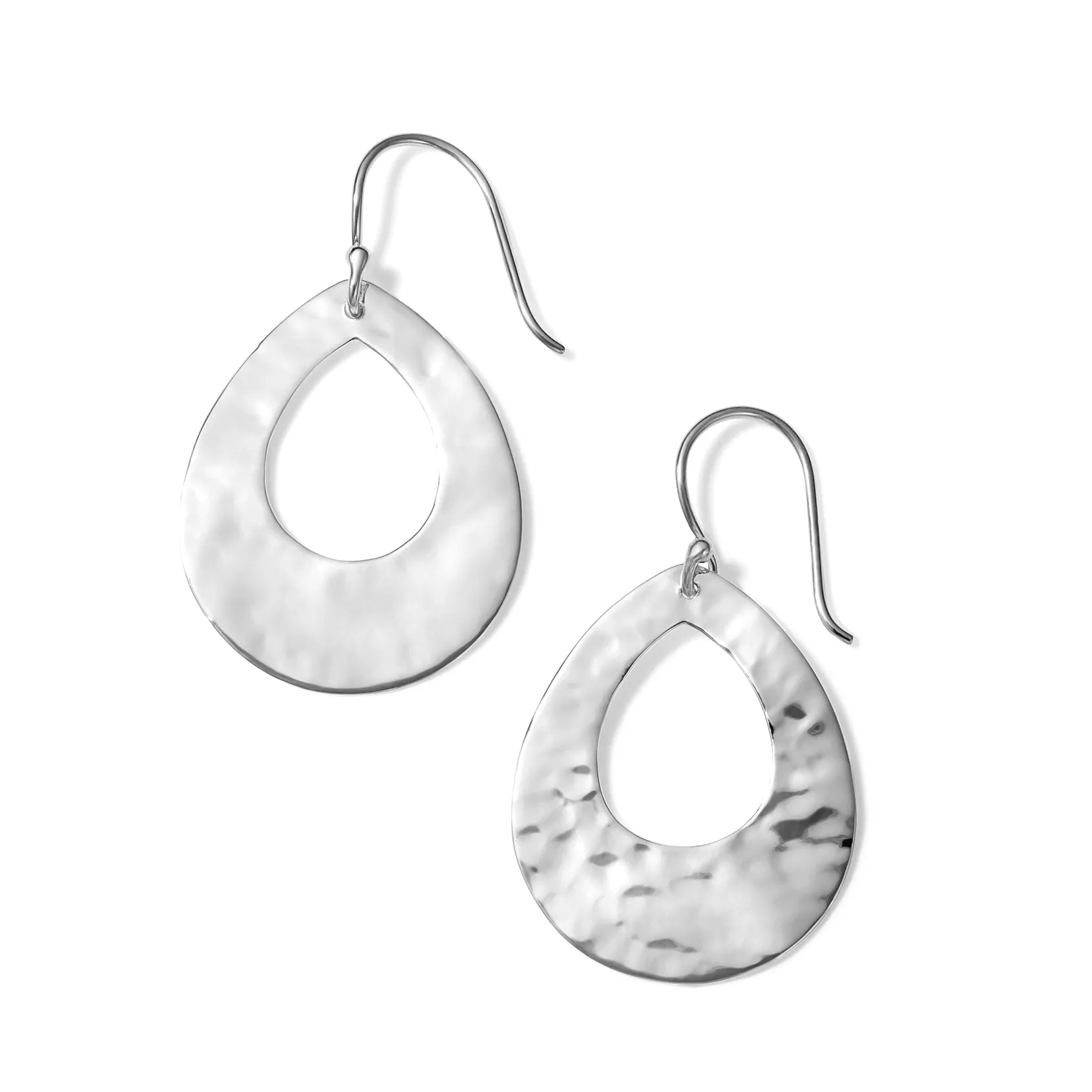 Crinkle Small Open Teardrop Earrings