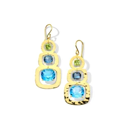 Crinkle 3-Stone Earrings