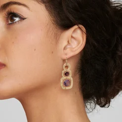 Crinkle 3-Stone Earrings