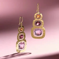 Crinkle 3-Stone Earrings