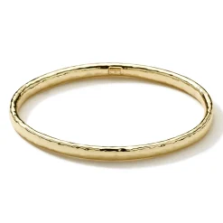 Flat Hammered Bangle Bracelet