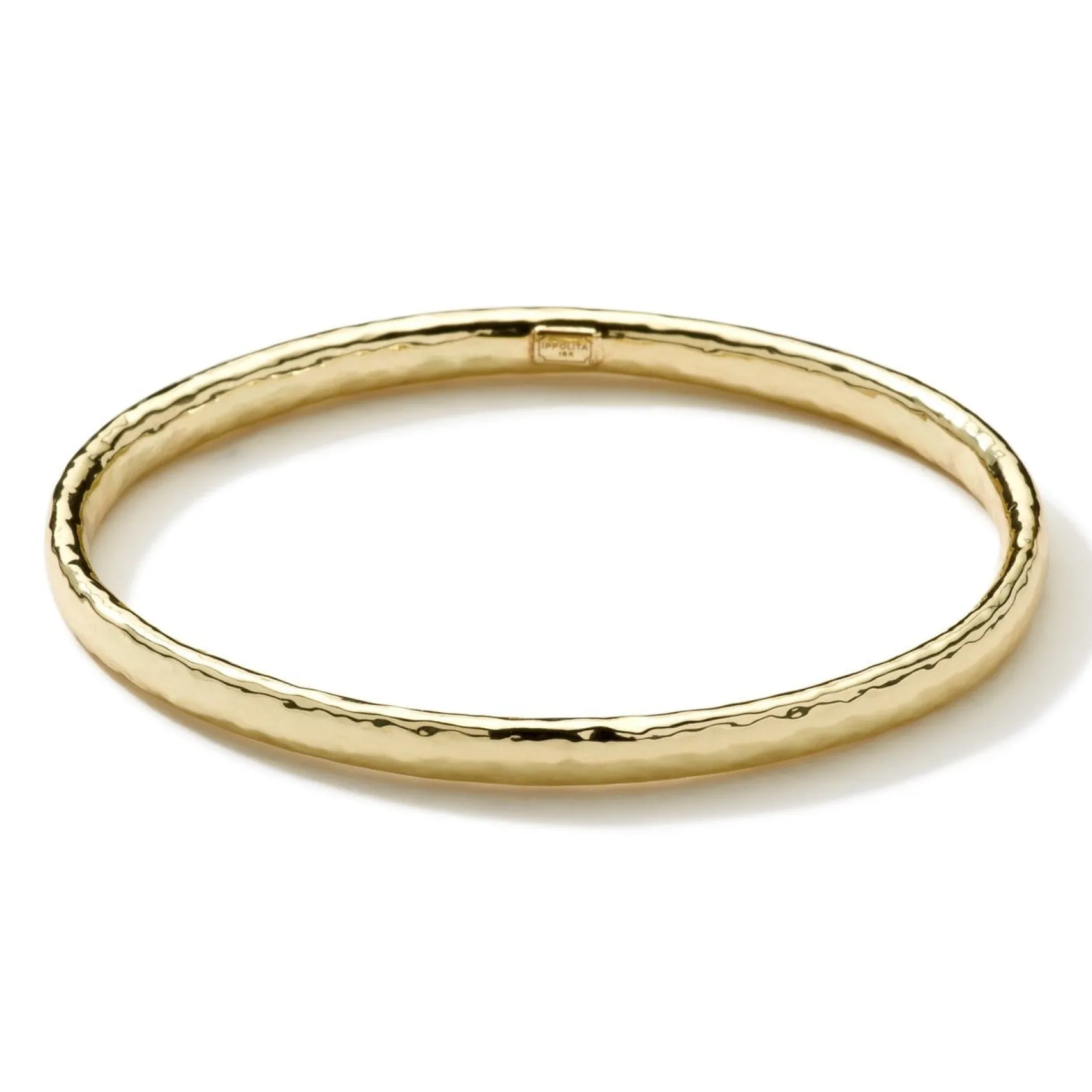 Flat Hammered Bangle Bracelet