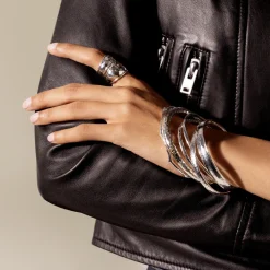 Hammered Signature Bangle Bracelet