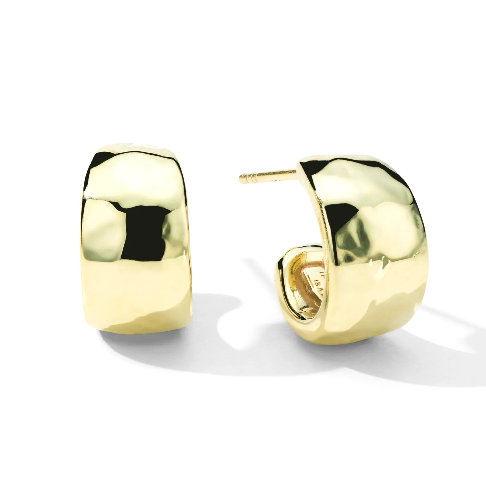 Huggie Hammered Hoop Earrings