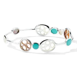 Lace Bangle Bracelet with Multi-Stone