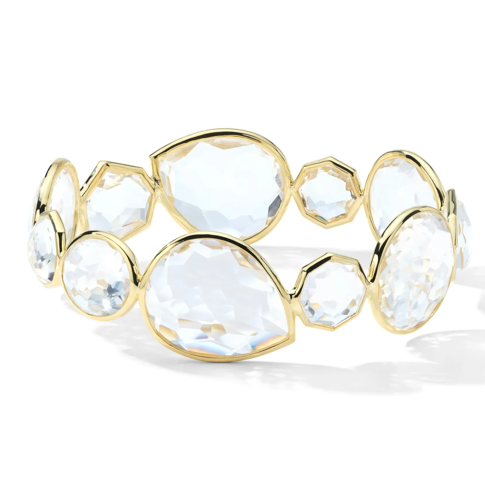 Large Bangle Bracelet with Multi Stone
