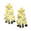 Large Crinkle Chandelier Heart Earrings