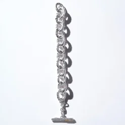Large Hammered Bastille Link Bracelet