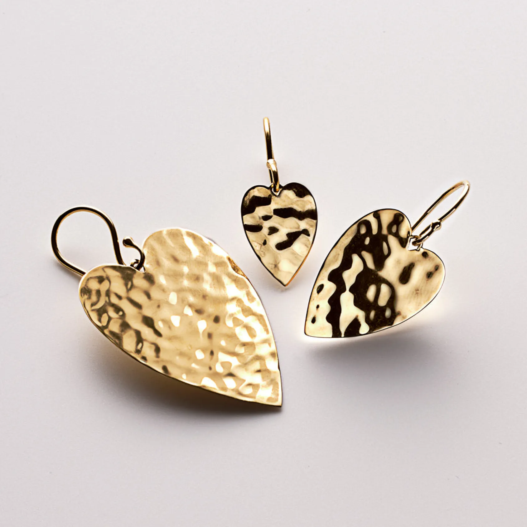 Large Heart Crinkle Earrings