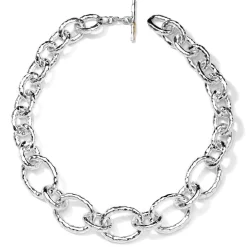 Large Linked Hammered Bastille Necklace