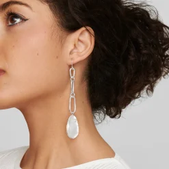 Large Multi Stone Linea Link Earrings