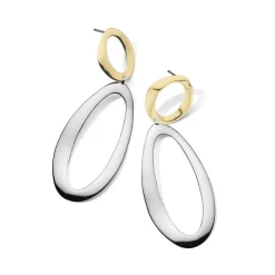 Large Smooth Snowman Double Drop Earrings