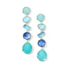 Large 5-Stone Linear Post Earrings