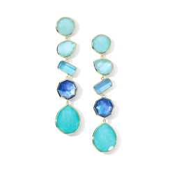 Large 5-Stone Linear Post Earrings