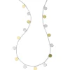 Long Hammered Paillette Disc Necklace