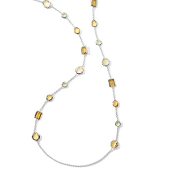 Long Mixed-Cut Station Necklace 36"
