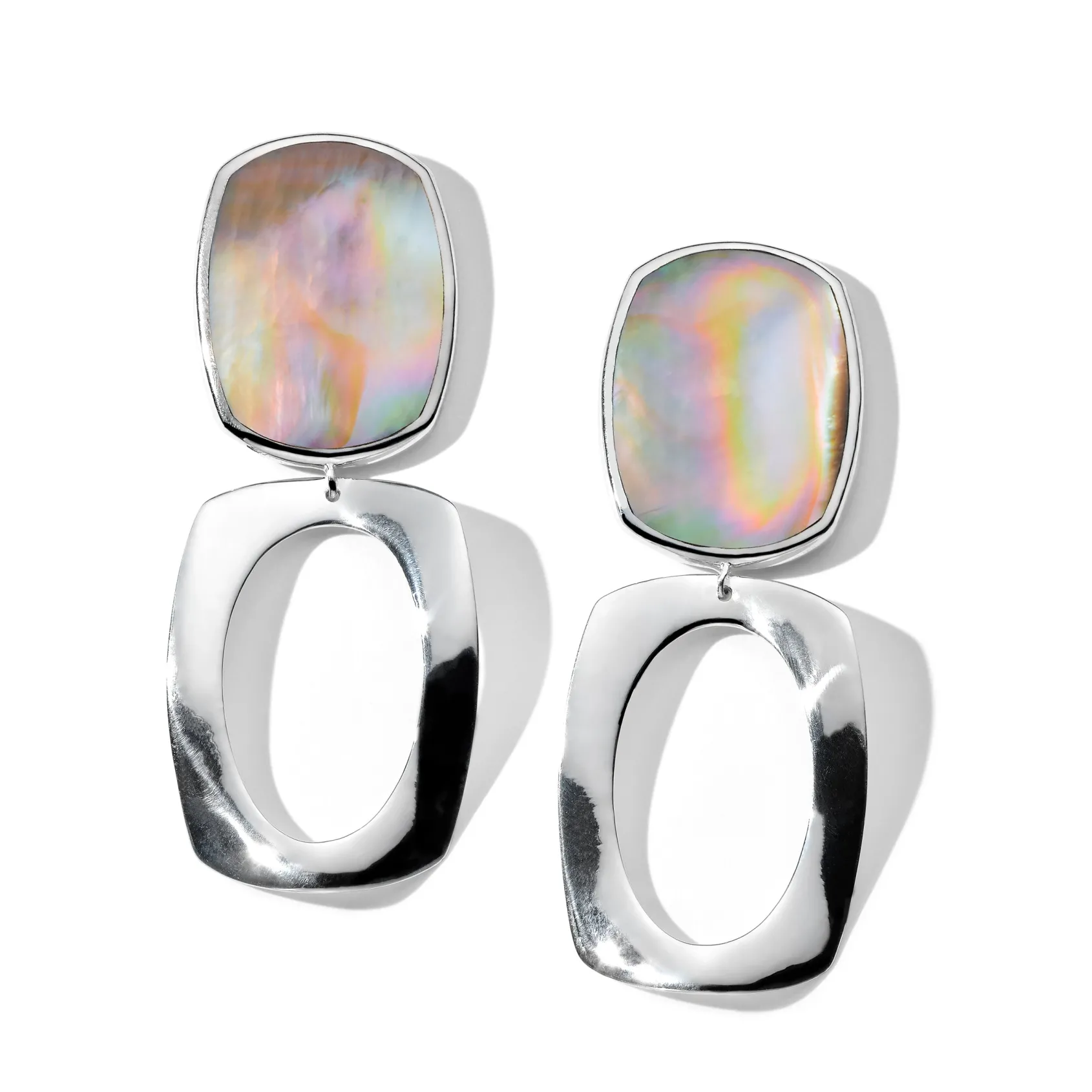 Long Oval and Large Frame Post Earrings