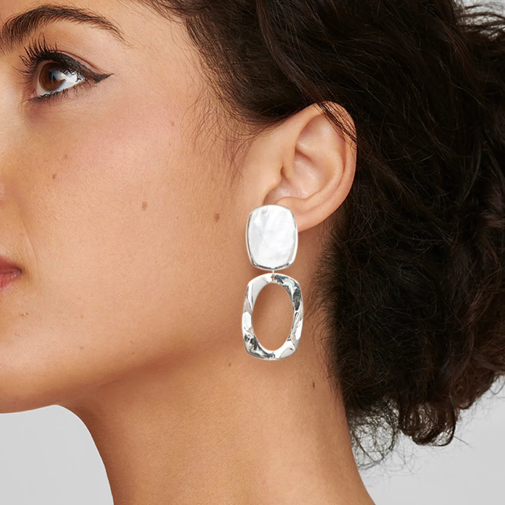 Long Oval and Large Frame Post Earrings