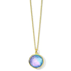 Medium Circular Stone Pendant Necklace
