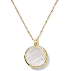 Medium Circular Stone Pendant Necklace