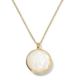 Medium Circular Stone Pendant Necklace