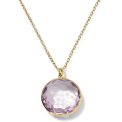 Medium Circular Stone Pendant Necklace