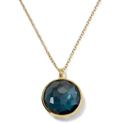 Medium Circular Stone Pendant Necklace