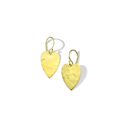 Medium Heart Crinkle Earrings