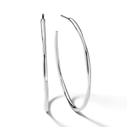 Medium Thin Squiggle Hoop Earrings