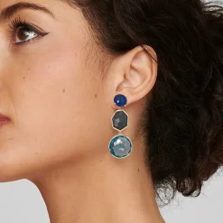 Multi-Shape 3-Drop Post Earrings