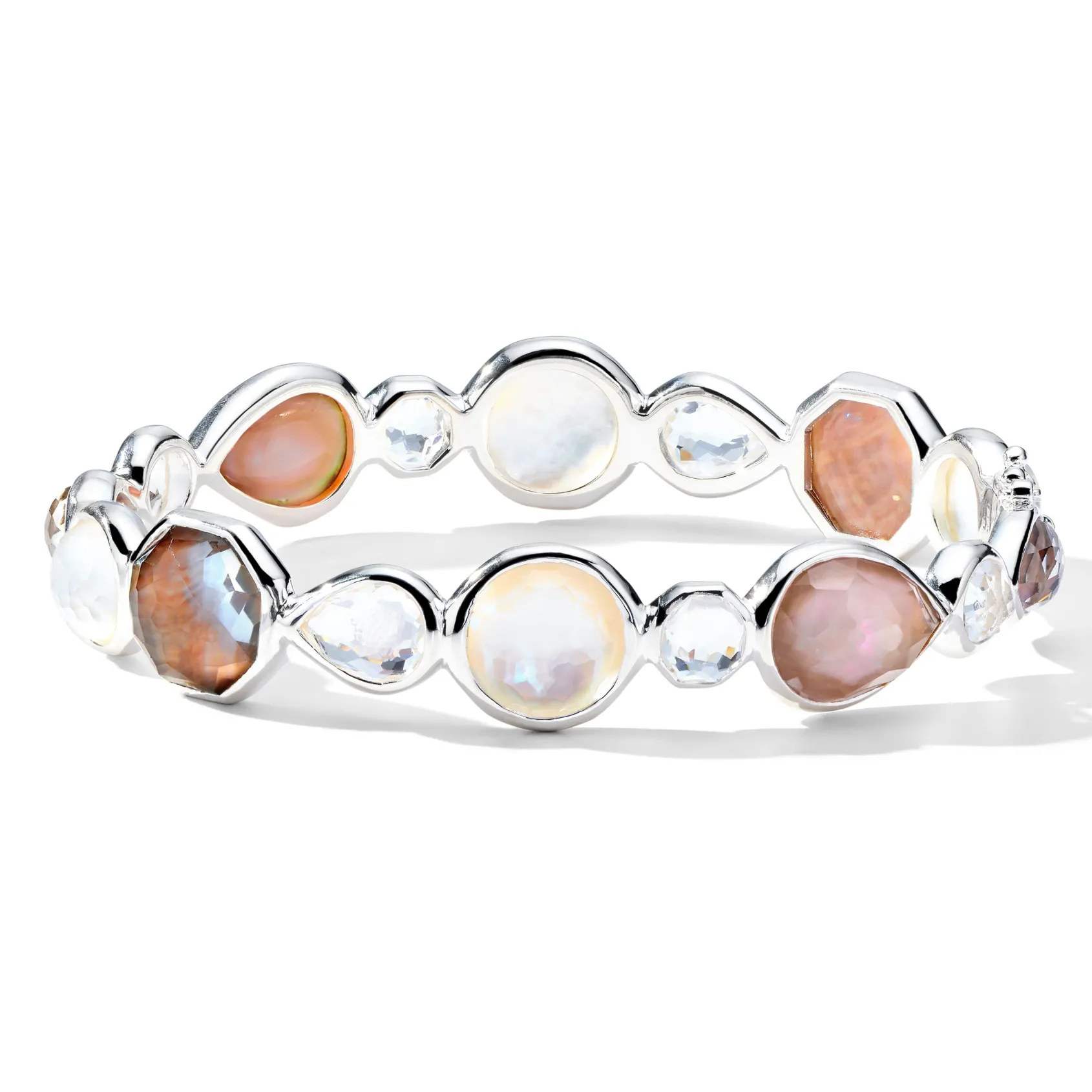 Multi-Stone Hinged Bangle Bracelet