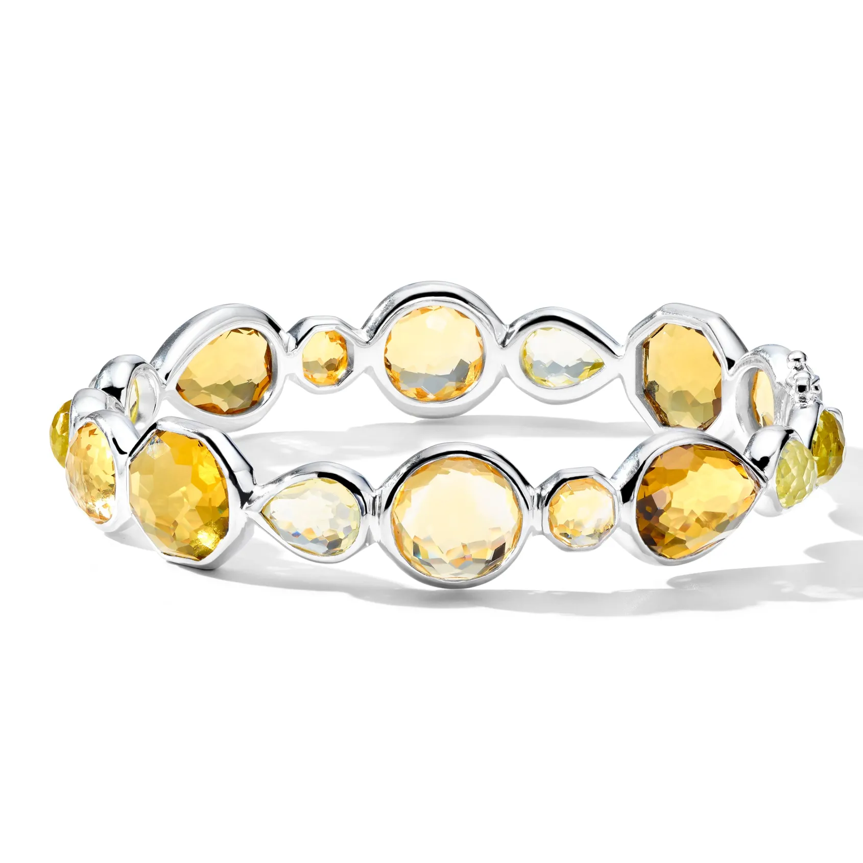 Multi-Stone Hinged Bangle Bracelet
