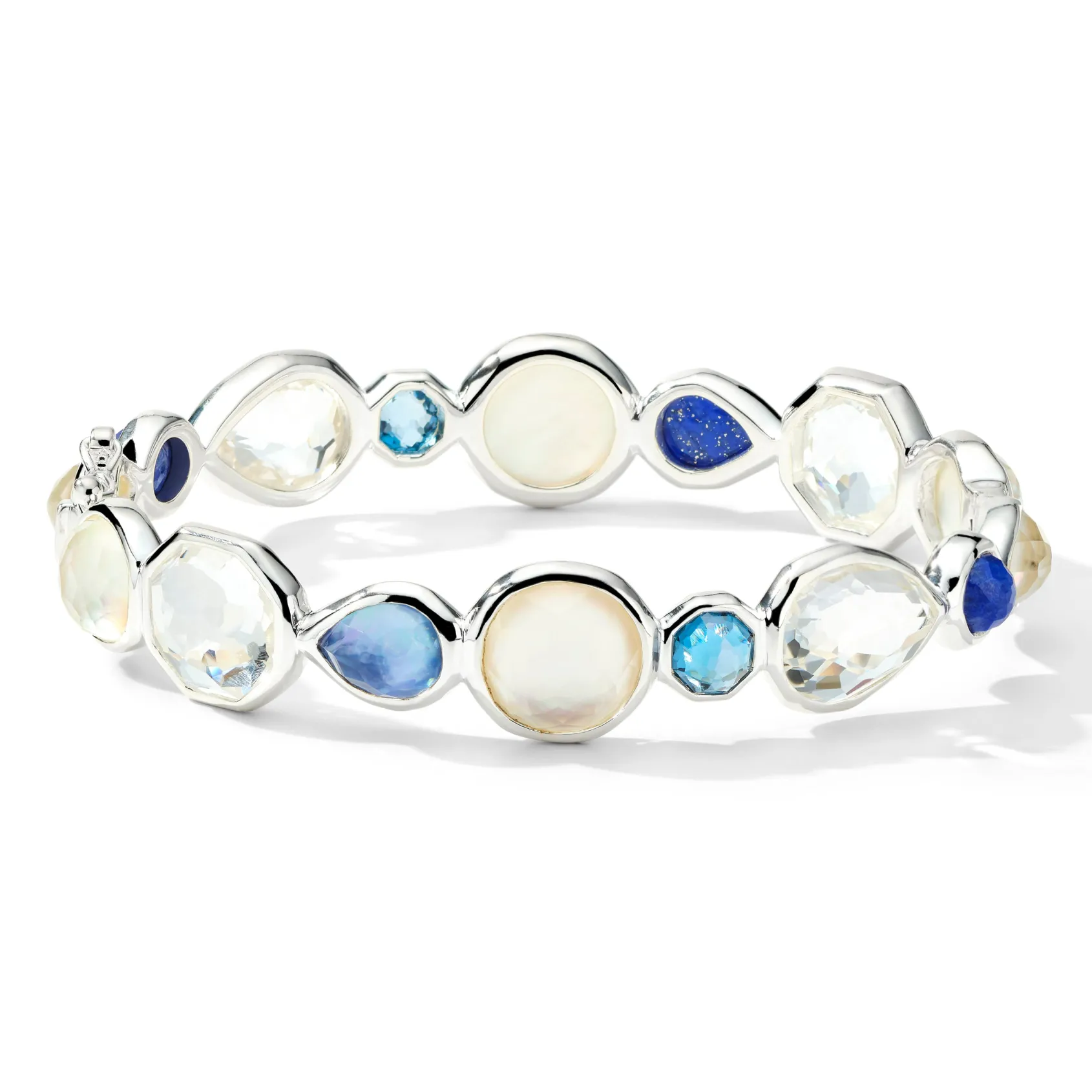 Multi-Stone Hinged Bangle Bracelet