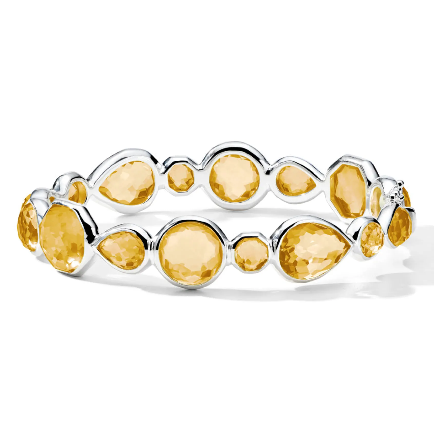 Multi-Stone Hinged Bangle Bracelet