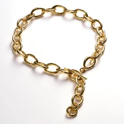 Short Hammered Bastille Link Necklace 18