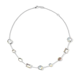 Short Mixed-Cut Station Necklace 16-18