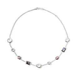 Short Mixed-Cut Station Necklace 16-18