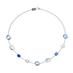Short Mixed-Cut Station Necklace 16-18