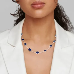 Short Mixed-Cut Station Necklace 16-18