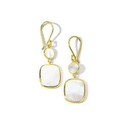Small Dot & Rounded Square Drop Earrings