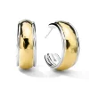 Small Mixed Metal Goddess Hoop Earrings