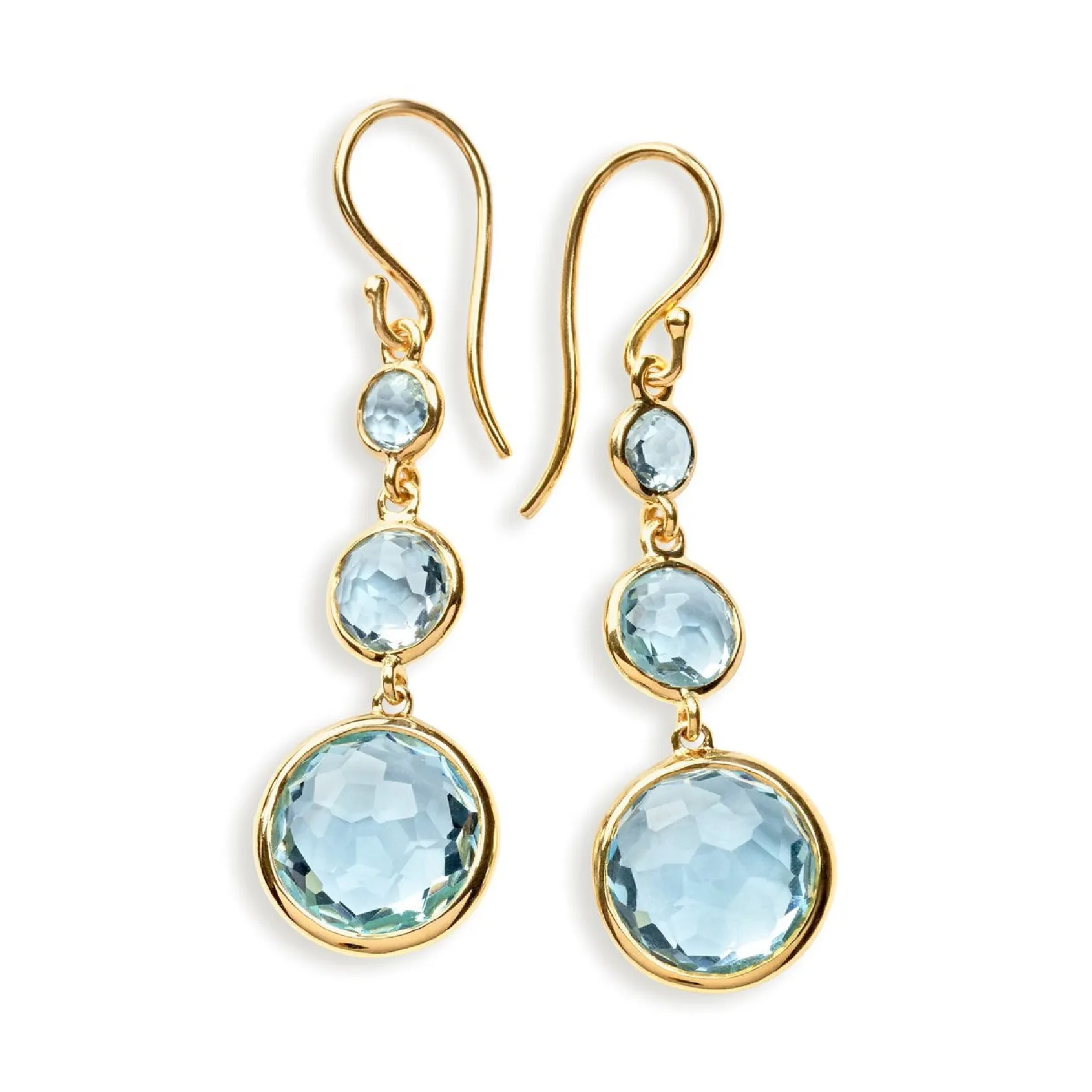 Small 3-Stone Drop Earrings