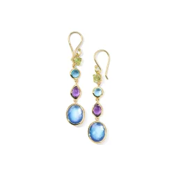 Small 4-Stone Linear Drop Earrings