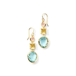 3-Stone Drop Earrings