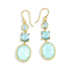 3-Stone Drop Earrings
