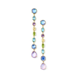 8-Stone Linear Drop Earrings